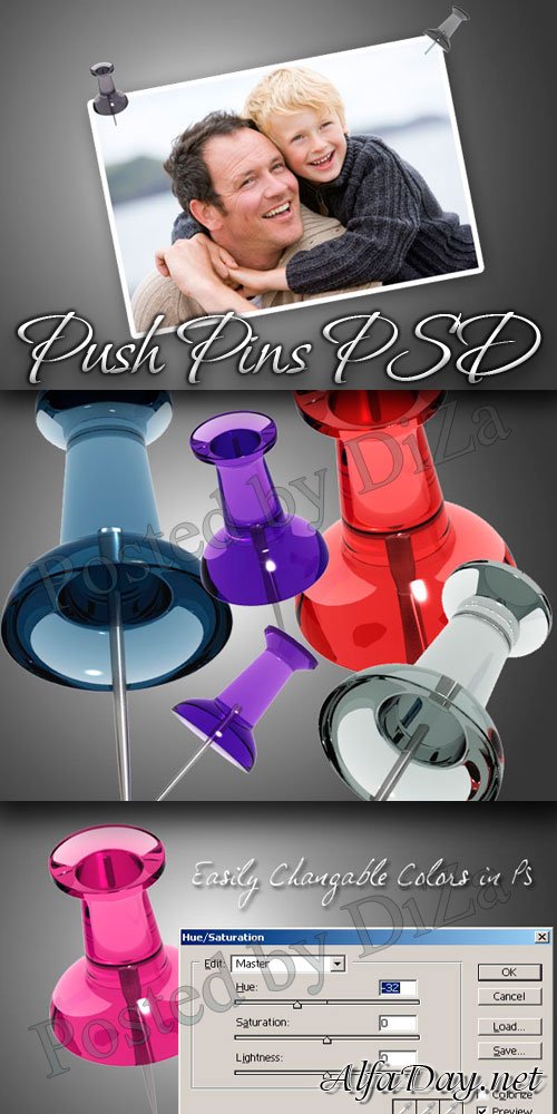 PSD ������������ ������ / Push Pins