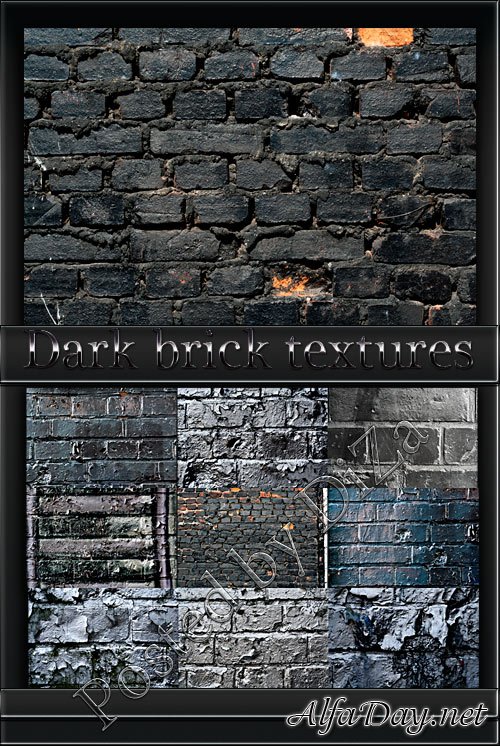 ��������� ������� - ׸���� ��������� ����� / Black brick textures