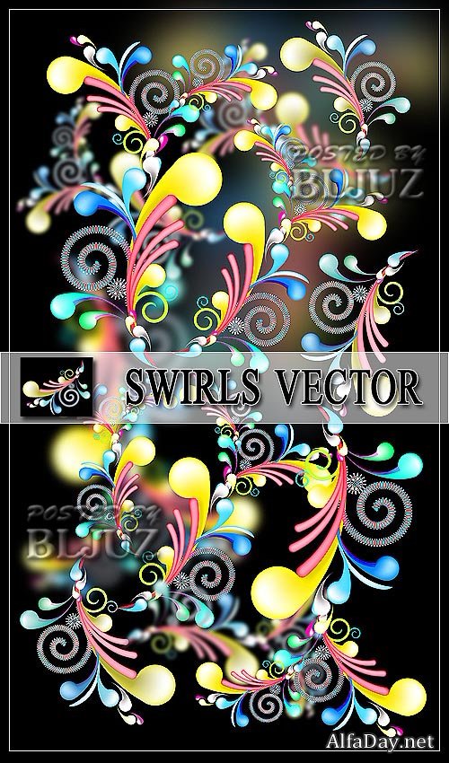 ����� ��������� ������� � ������� | Swirls Vector