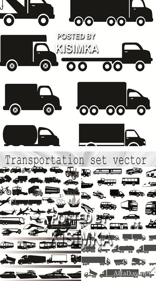 Stock: Transportation set vector