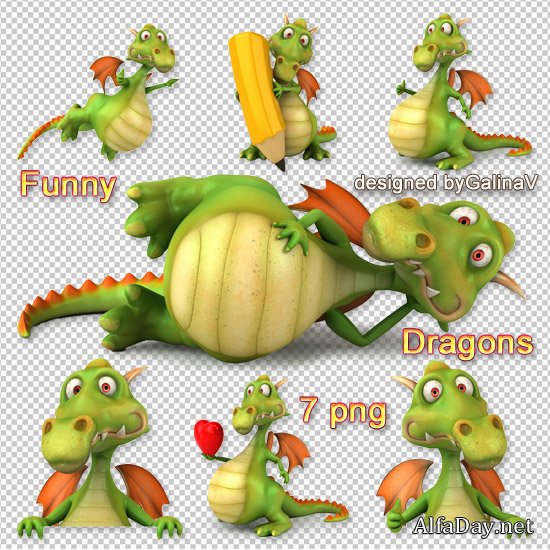 ������� �������� ������� | Funny Dragons PNG