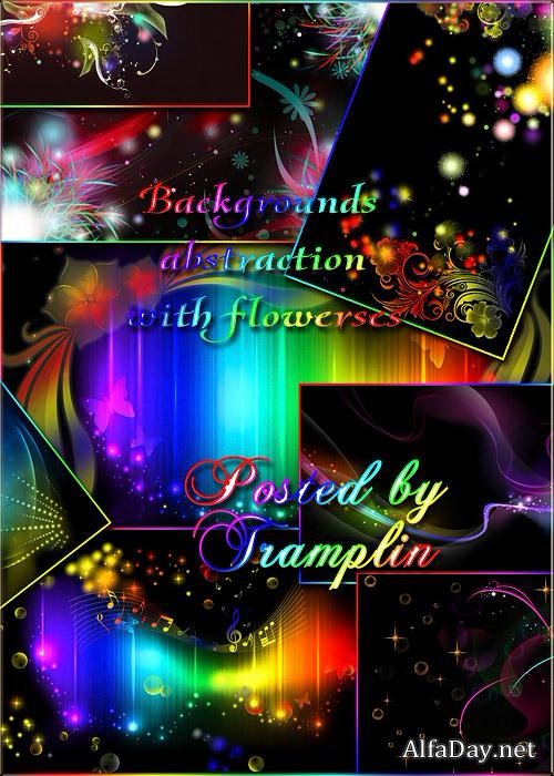 ���� ����������� � ������� - Backgrounds abstraction with flowerses