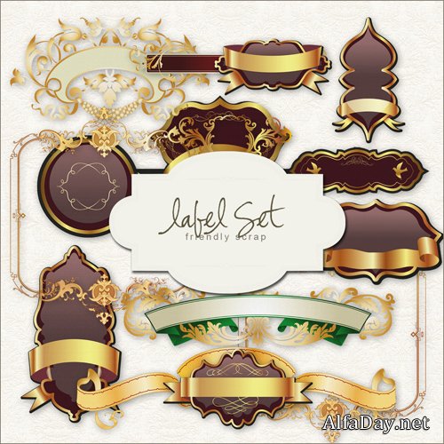 PNG Gold Vintage Labels