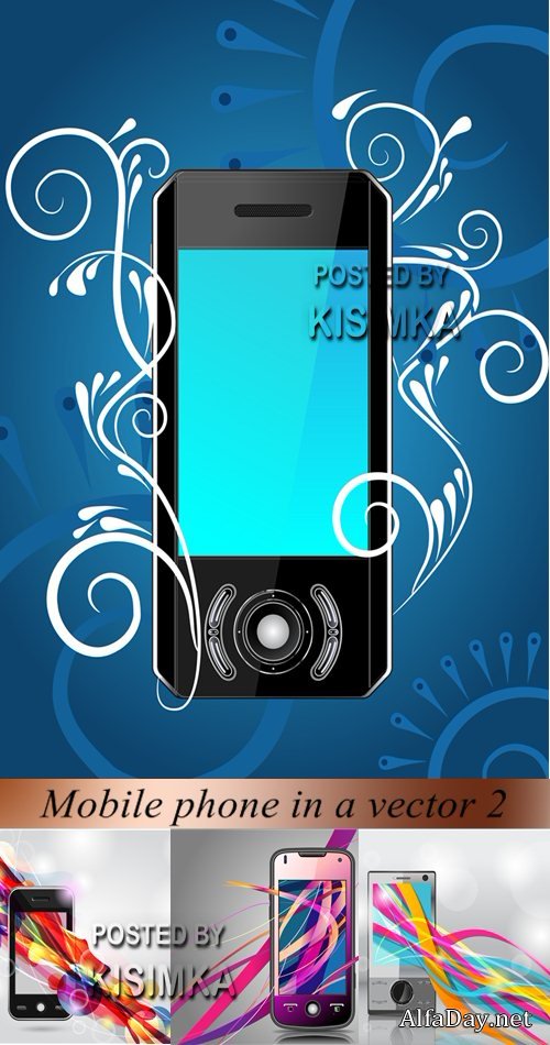 Stock: Mobile phone in a vector 2