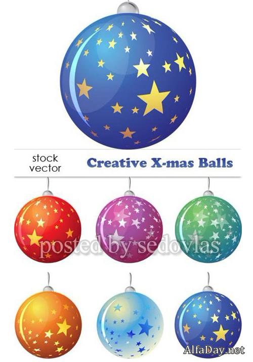 ���� ������ - Vectors - Creative X-mas Balls