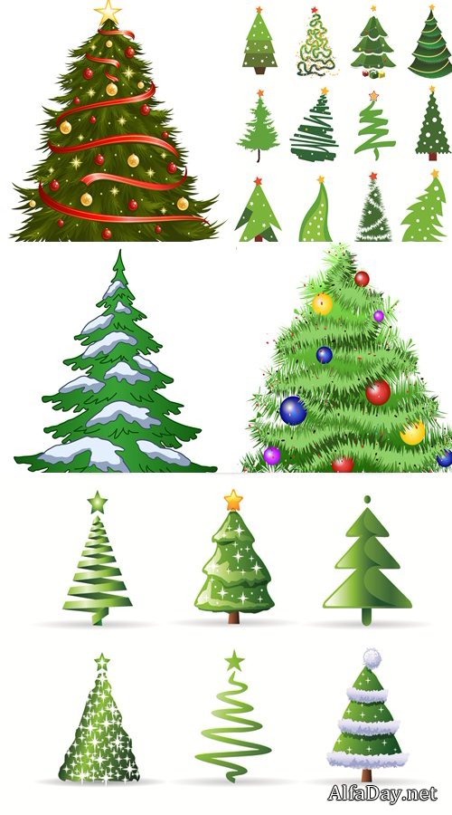 Stock: Christmas trees collection