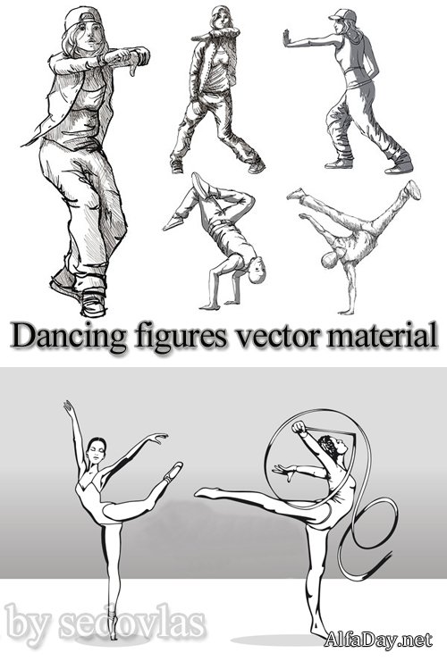 ��������� ������� - Dancing figures vector material