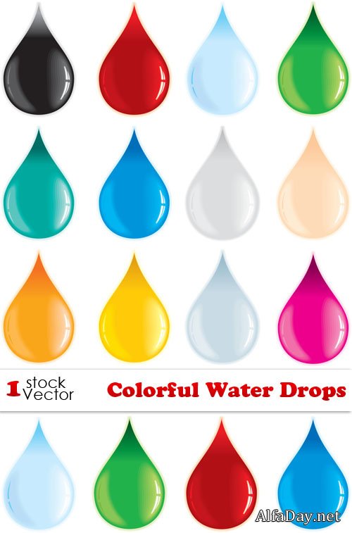 Colorful Water Drops Vector