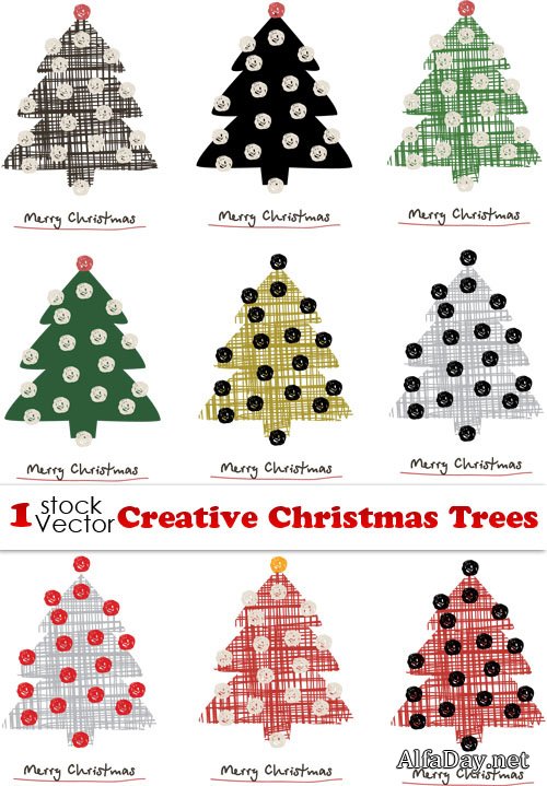 Creative Christmas Trees Vector