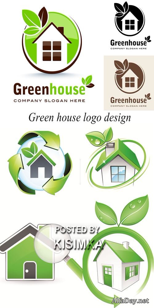Stock: Green house logo design
