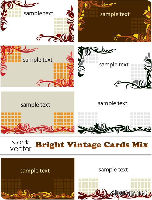 ��������� ������� - Bright Vintage Cards Mix
