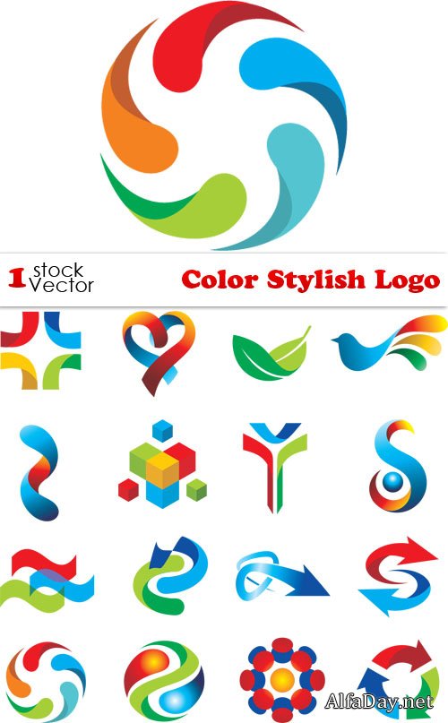 Color Stylish Logo Vector