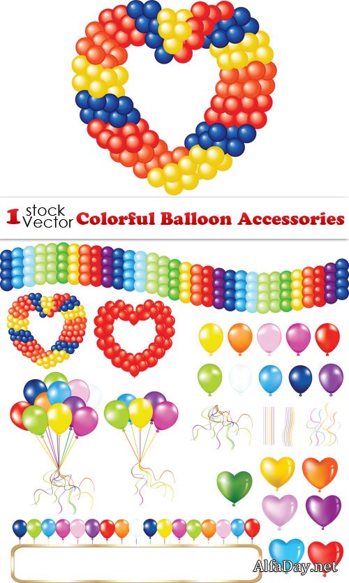 Colorful Balloon Accessories Vector