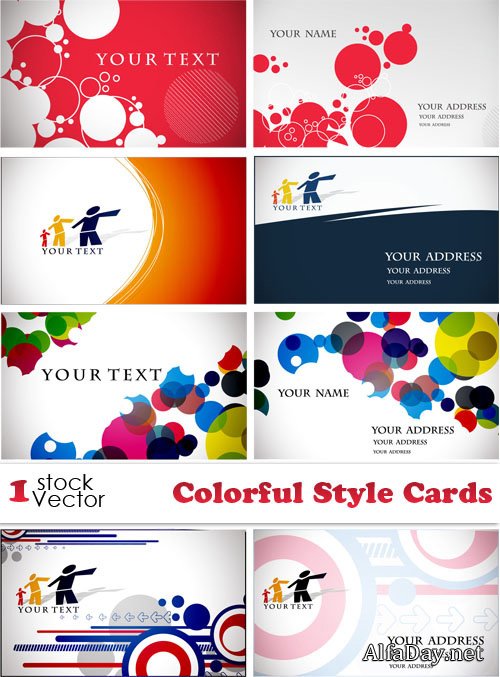 Colorful Style Cards Vector