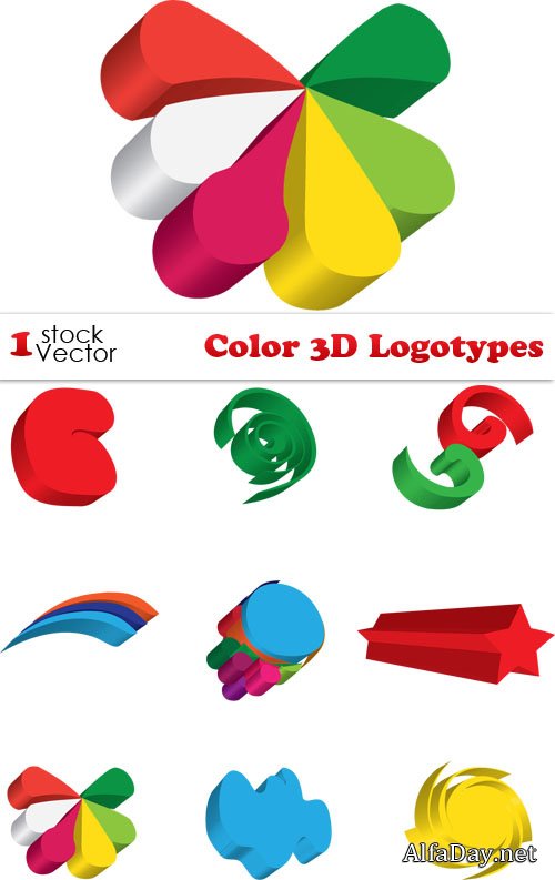 Color 3D Logotypes Vector