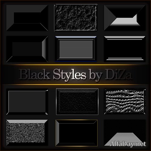 ׸���� ��������� ����� ��� ������� � ������� Black Photoshop styles