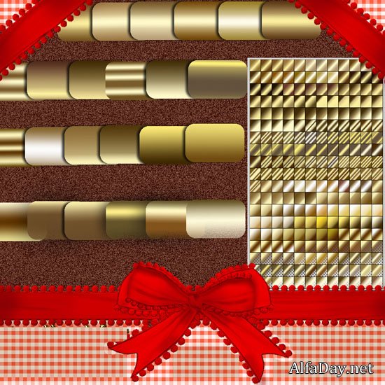������� ��������� ��� ������� Gold Photoshop Gradients
