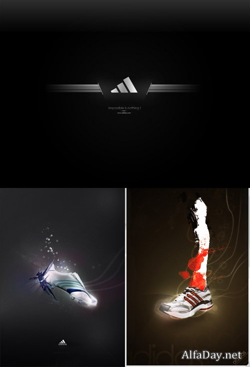 PSD ��������� ��� Photoshop - ������� ������, ����� Adidas Logo  