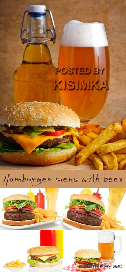 ���� ������� - ���: ��������� ���, ���������, ������ � ���� Stock Photo: Hamburger menu with beer