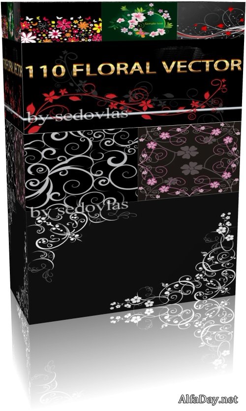 ��������� ��������� ������� - �����, �������, ������ Floral Vector clipart