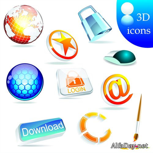 ������ � ���� - ��������� ������� 3D Icons, Logos Vector