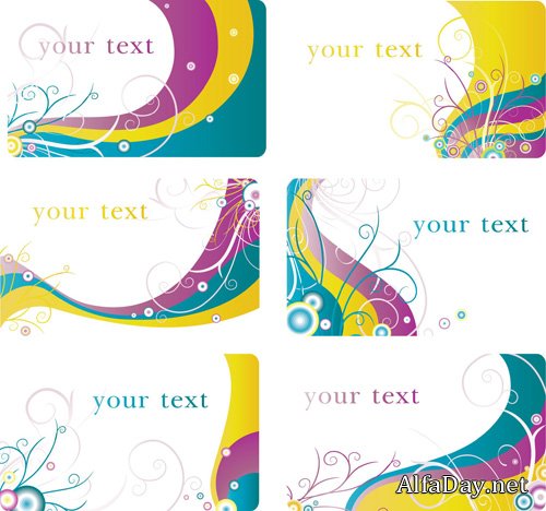 ��������� �������� � ����������� �������� Abstract Flower Cards