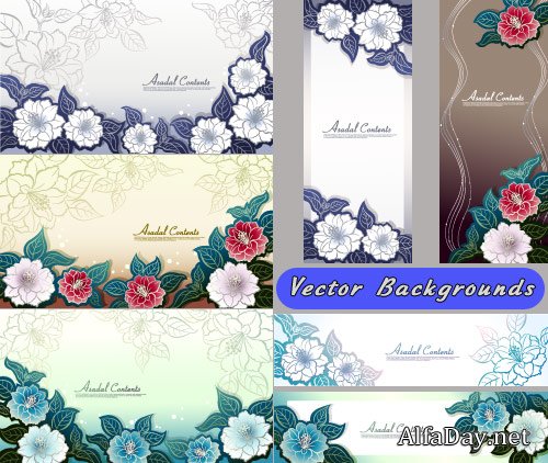 ��������� ��������� ������� Flower Vector Banners