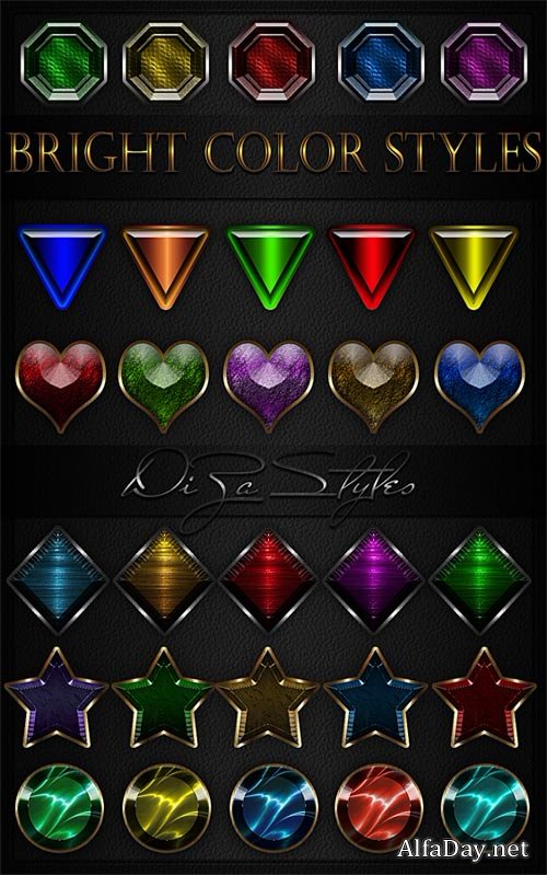 ������� ����� ��� Photoshop Bright color styles