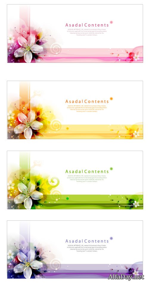 ��������� ������� � ������� Vector Cards with Lilies