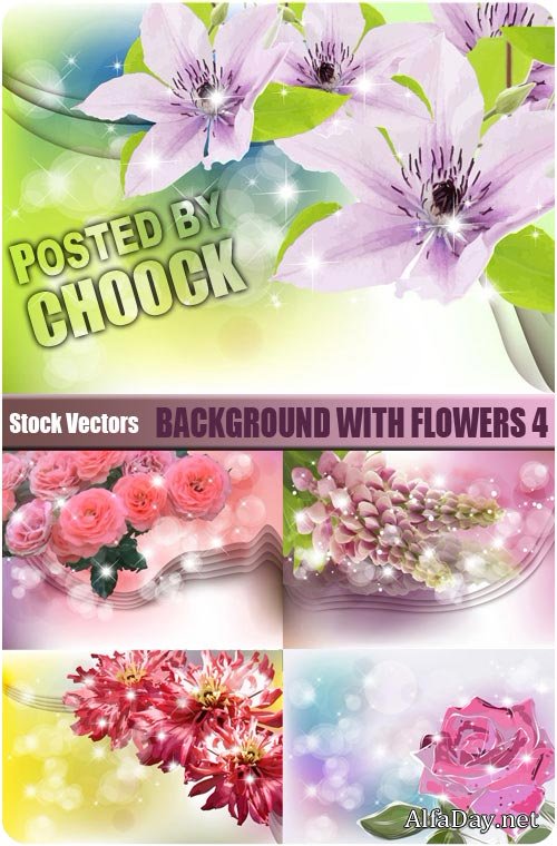 ��������� ��������� ���� � ������� Flower Vector Backgrounds