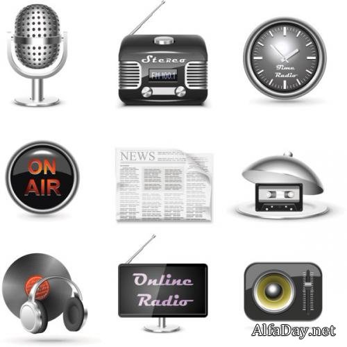 ��������� ������ �����, �������� �������� ���������� Vector Mass Media Icons