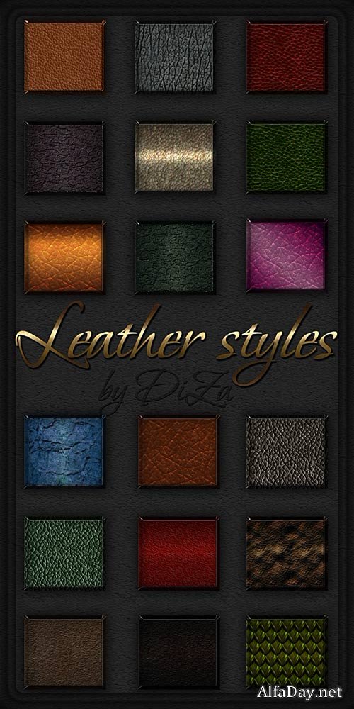 ����� ��� ������� ������� ���� Color Leather Styles for Photoshop