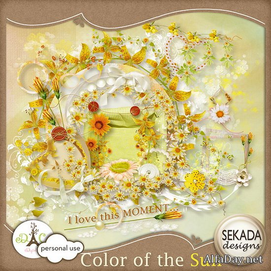 ��������� �����-����� � ��������� ��������� ���� | Flower Scrap Kit Color of the Sun
