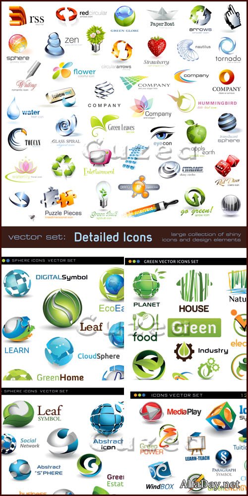 ��������� ����� ��� ������ ��� ������� | Abstract vector icons set