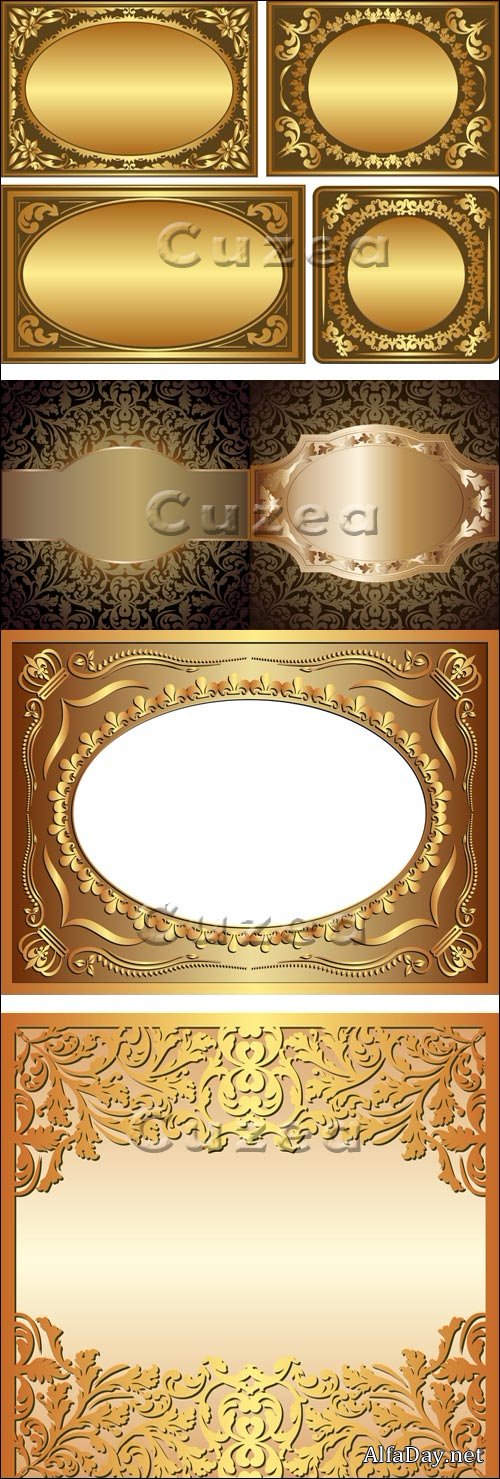 Vector stock - ��������� ������� ��������� / Gold vintage frame