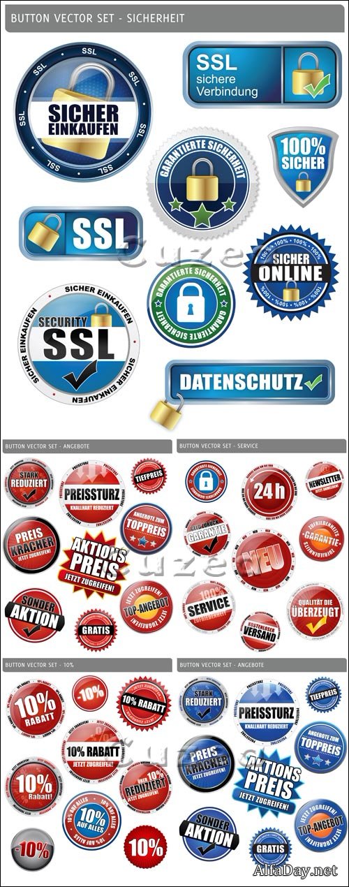 ������ � ������� - Vector stock - Button and labels