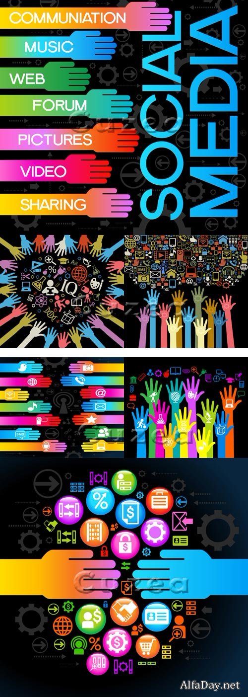 ���������� ��������� ��� � ������� | Social media collection in vector