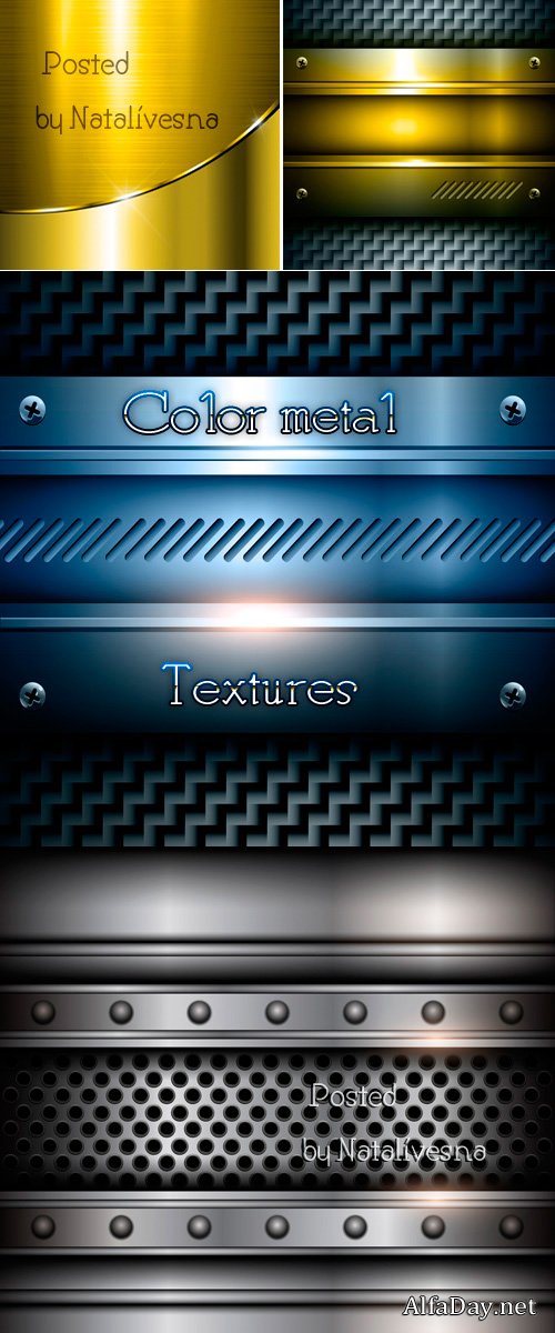 �������� - ������� ����� � ������� / Textures - Color metal in Vector