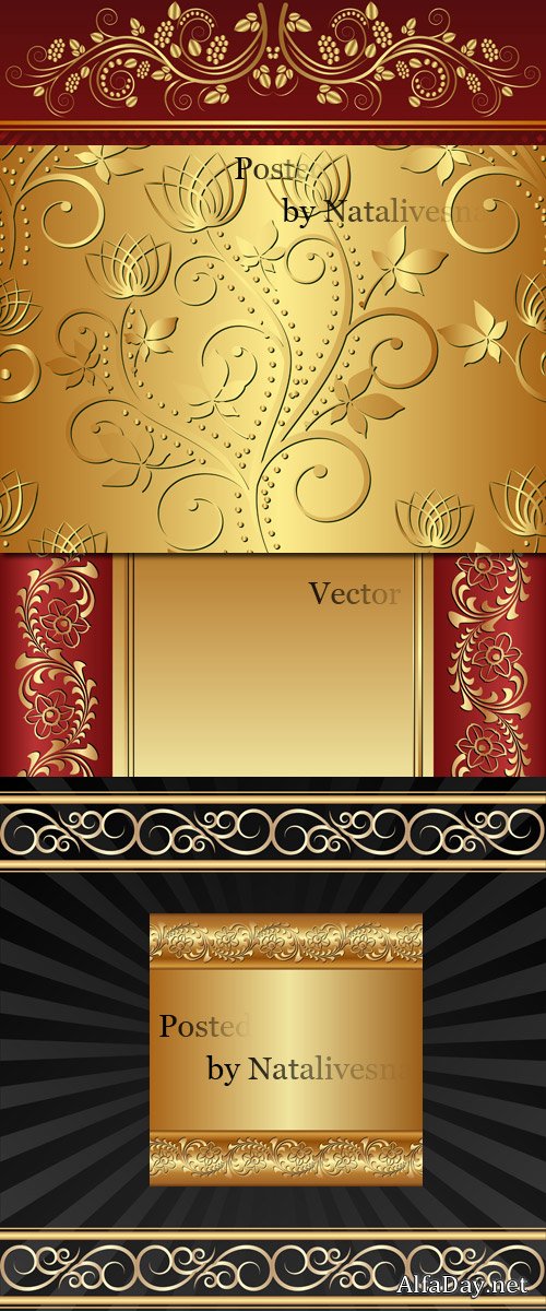 ������ - ������� ���� � ������� / Vector - Red - gold backgrounds
