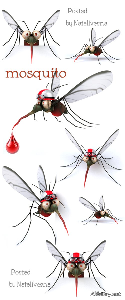 3D �������� �� ����� ���� / 3D Mosquito - Stock photo