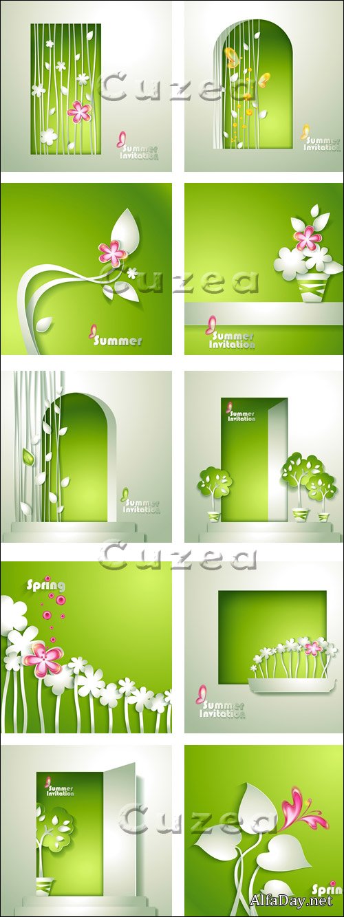 ������ ��������������� ���� � ������� / Summer invitation in vector