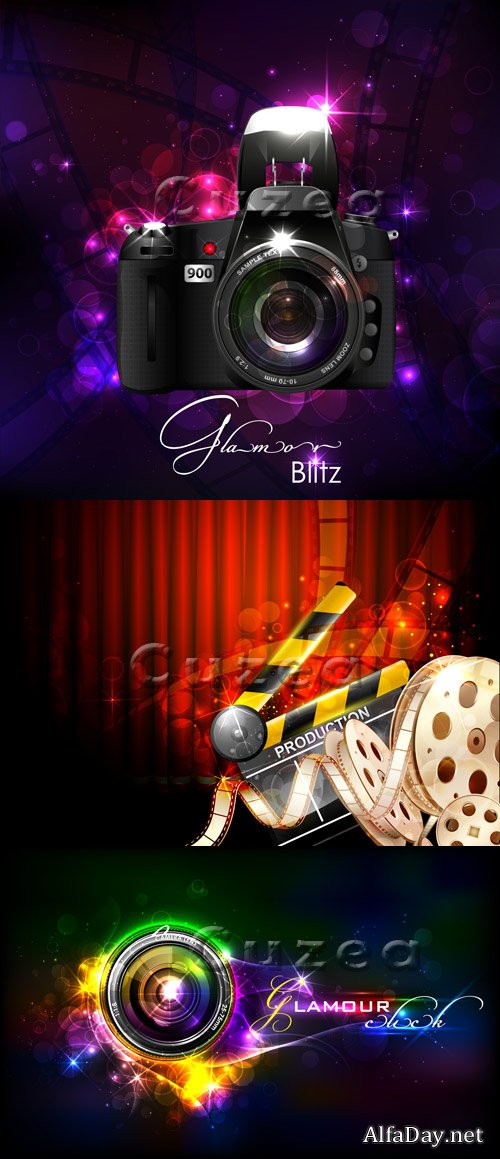 ���� � ������������� / Photo and cinema backgrounds in vector