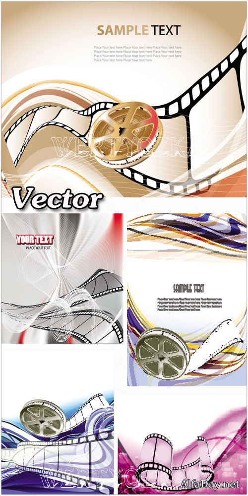 ����, ���������� / Movies, movie elements - vector clipart