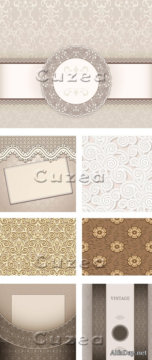 ��������� ������� ���� ��� ������� ����������� � ������� / Vintage invitation background for wedding invitations vector