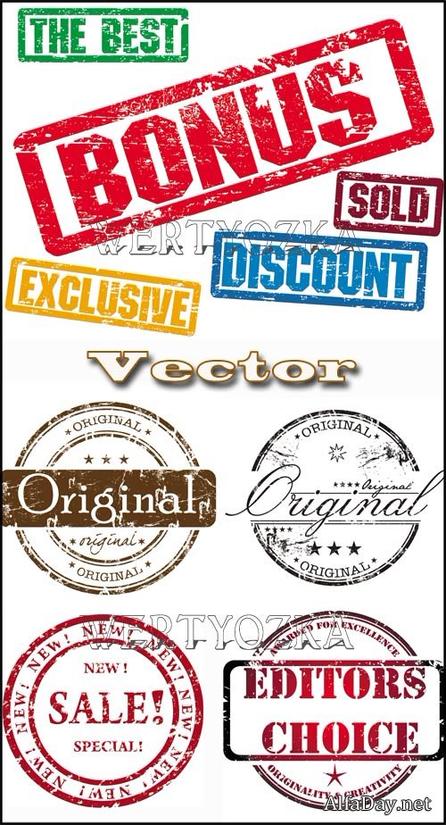 ������, ���� �������� � ������� / Print, quality mark vector