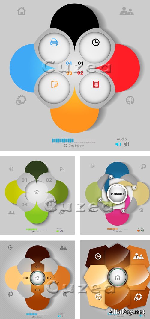 ���������� �����������, 49 / Social infographics,49 - vector stock