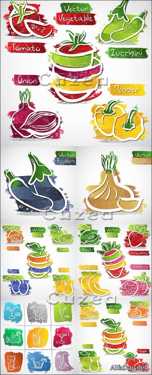����� � ������ � �������, ����� 5 / Fruit and vegetables in vector, part 5