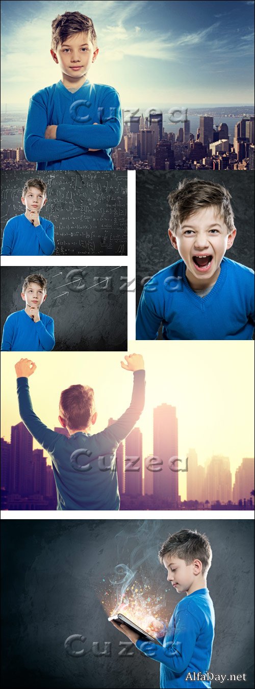 ������� �� ���� ��������� / Boy in front of Skyline - stock photo