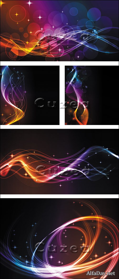������ ����������� ��������� ���� / Dark abstract backgrounds in vector