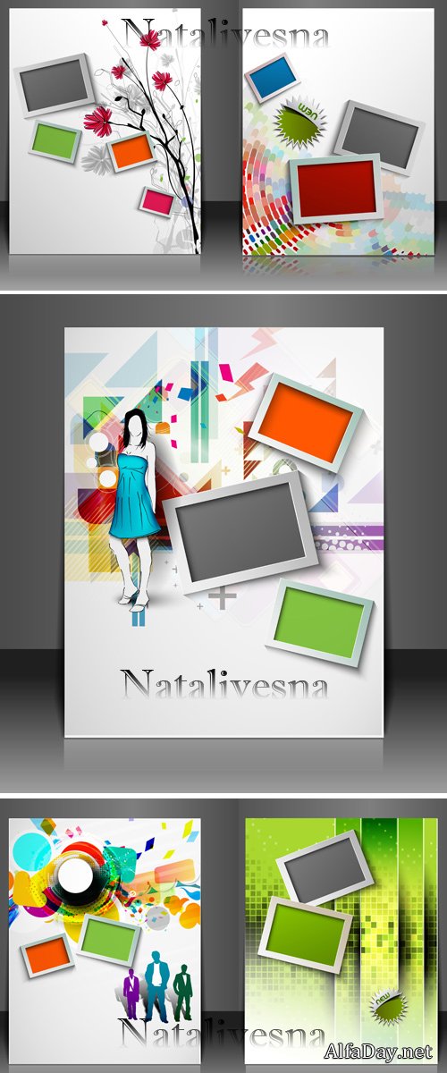 ����������� ���� � ������� � ������� / Abstract backgrounds frames in Vector